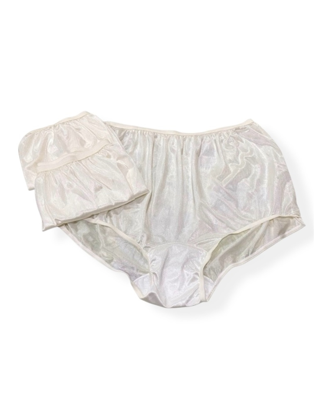 Vintage Carole Nylon Brief Panties Semi Sheer Granny Sissy Sz 11